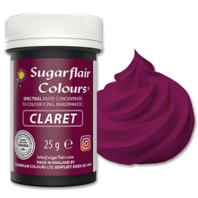 Image of Sugarflair Spectral Claret Food Colouring Paste, Highly Concentrated for Buttercream, Sugar Royal Icing, Cake Mixes and More! Vibrant Colour Dye 25g