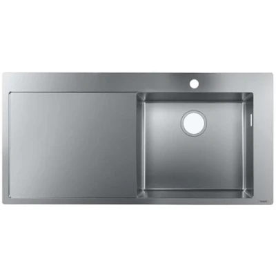 Image of hansgrohe S715 F450 Built In Sink 450 with Drainboard, stainless steel