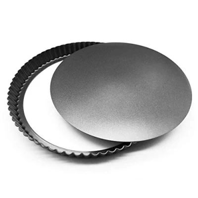 Image of Joejis Quiche Dish 28cm Non Stick Carbon Steel Perfect Tart Pie Flan Tin for Oven Easy Release Loose Base Freezer and Dishwasher Safe Large Baking Pastry Tins
