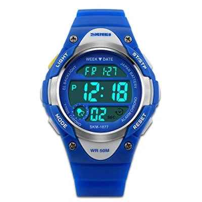 Image of Children&#039;s Watches Sport Watch with Stop EL Backlight Alarm Function Time Teacher Blue &amp; Red Silicon Strap Boys Girls
