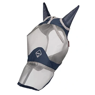 Image of LeMieux Horse Armour Shield Pro Full Masks in Navy Breathable Bamboo Lining UV Protection XS