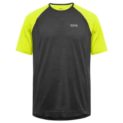 Image of GORE WEAR Men&#039;s Short sleeved Running Shirt, R5, Black/Neon Yellow, S
