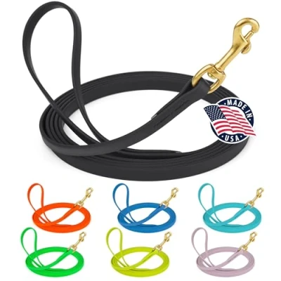 Image of Viper Biothane Working Tracking Lead Leash Long Line for Dogs,Black 2 Colors ,6 Sizes