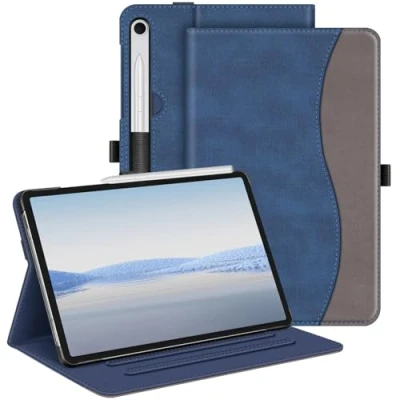 Image of FINTIE Case for Samsung Galaxy Tab S9 FE 10.9 Inch/Galaxy 11 Inch 2023, Multi Angle Viewing Protective Cover with Pocket, Auto Sleep/Wake, Denim Indigo