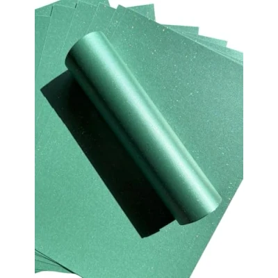 Image of A4 Card Iridescent Sparkle 300gsm for Crafts Making Christmas 10 Sheets (Christmas Green)