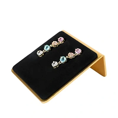 Image of GemeShou Black Velvet stud earring holders for selling, small earrings storage board girls, Gold Jewelry display stands, studs organizer【Black】