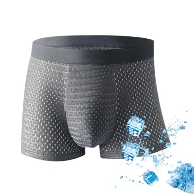 Image of BoxHero™ Fibre Boxer Shorts, Boxhero Bamboo Fiber Briefs, Box Hero Underwear, For All Day Comfort (Grey,L)