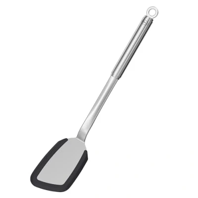 Image of Rösle 10635 Pfannenwender Silikon Spatula, 18/10 Stainless Steel, Silver/Black