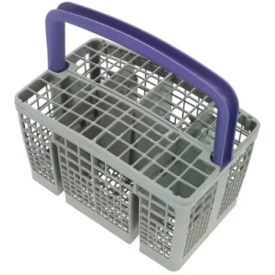 Image of SPARES2GO Cutlery Basket Cage compatible with Beko Dishwasher (Purple/Grey)