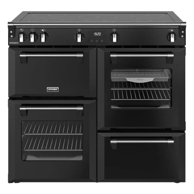 Image of STOVES Richmond 100Ei Electric Induction Range Cooker Black &amp; Chrome, Silver/Grey,Black