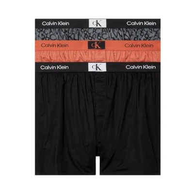 Image of Calvin Klein Men&#039;s Boxer Slim 3Pk, Arag, Blk, Ck96 Pix Prt_Turbulence, S