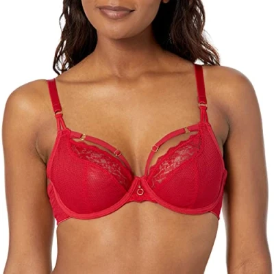 Image of Freya Womens 400102 Temptress Plunge Bra Red Elastane Size 32DD