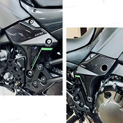 Image of 3D Resin Stickers Protection Compatible with Kawasaki Motorcycles and Made for Versys 1000 2019 2022 (Frame Protectors)