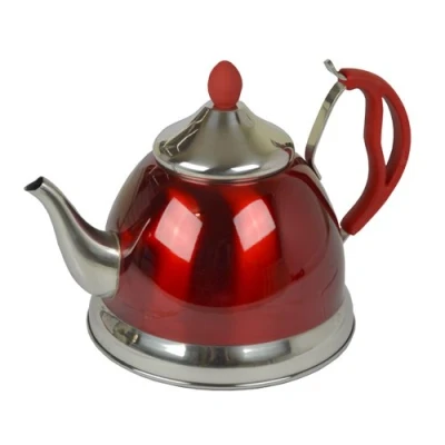 Image of NEW 1.5L RED STAINLESS STEEL LIGHTWEIGHT WHISTLING KETTLE CAMPING FISHING CORDLESS HIKING COMES WITH INFUSER NON DRIP SPOUT 1.5 LITRES CAPACITY COOL TOUCH HANDLE