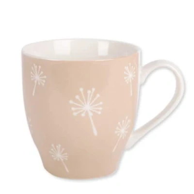 Image of FabFinds Hugga Mug with Initials Classic Black and White Ceramic Large Gift Coffee Cups 500ml (H11cm X W11cm) (Approx.) (White Dandelion)