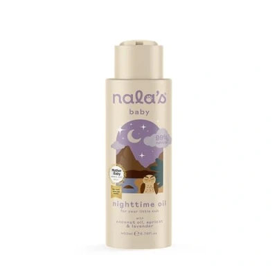 Image of Nala&#039;s Baby Nighttime Oil Award winning 99% Natural Dermatologically tested and Paediatrician approved Coconut oil, Apricot Lavender Vegan 400ml Nalas