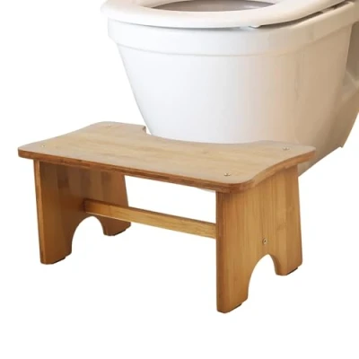 Image of Toilet Stool Bamboo Squatting Portable Potty Leg Raiser Ergonomic Pooping Healthy Foot for Adults Kids Relieves Constipation