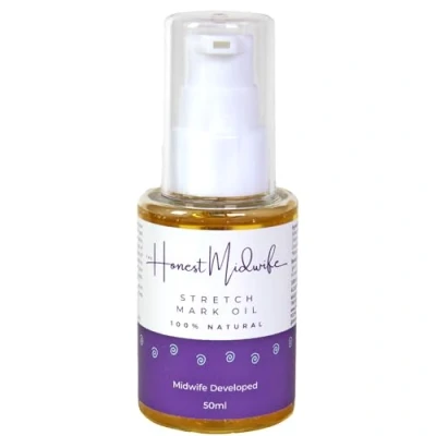 Image of The Honest Midwife Stretch Mark Oil 50ml Nourish Your Skin + Prevent Stretchmarks Reduce Itchy Feeling as Bump Growth 100% Natural Vegan Cruelty Free Apricot &amp; Jojoba Vit E