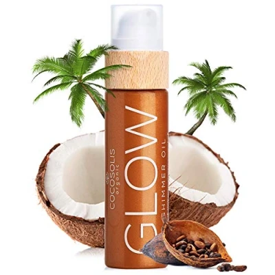 Image of COCOSOLIS Glow Shimmer Oil Illuminizing Natural Dry With Shiny Particles Leaves The Skin Glowing &amp; Enhances a Golden Tan Gives Luxurious Feel to Your 110ml