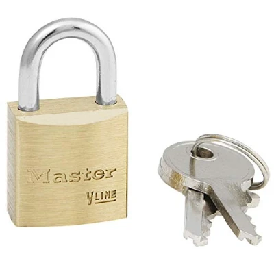 Image of Master Lock 4120KA 132 Key Padlock with Brass Body, Gold, 3,4 x 2 1 cm