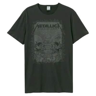 Image of Amplified Unisex Adult The Black Album Metallica T Shirt (M) (Charcoal)