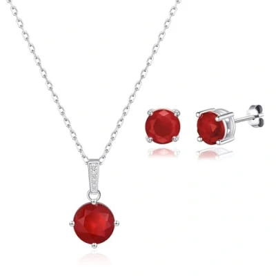 Image of Philip Jones Sterling Silver Carnelian Gemstone Set