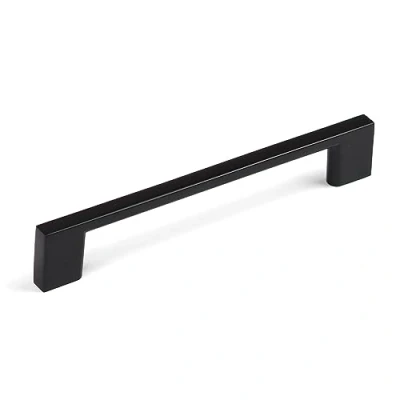 Image of 128mm Square Matt Black Kitchen Cabinet Handle Cupboard Drawer Door Pull Wardrobe Furniture Replacement Upcycle