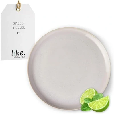 Image of like. by Villeroy &amp; Boch Crafted Cotton, Dinner Plate, Premium Porcelain, Dishwasher Safe, Microwave Stackable, Crockery