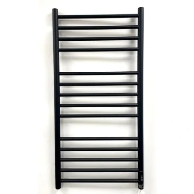 Image of Manissa Matt Black 500 x 1000mm Dry Electric Heated Stainless Steel Towel Rail Energy Efficient
