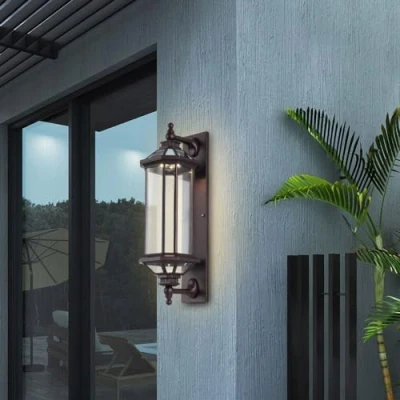 Image of WLBHWL Black Outdoor Wall Lantern 22.8&quot;, Large Outside Farmhouse Sconce Light Fixture, Industrial Mount with Glass, Waterproof Modern Porch Lighting Exterior Lamp for House Garage
