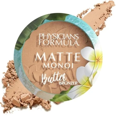 Image of Physicians Formula, Matte Monoi Butter Bronzer, Long lasting Bronzer Powder with Butter, Murumuru Cupuaçu Tucuma Essential Fatty Acids Pro vitamins, Light