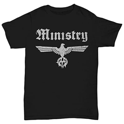 Image of Ministry Band T Shirt Graphic Printed Mens Black Unisex Tee XXL