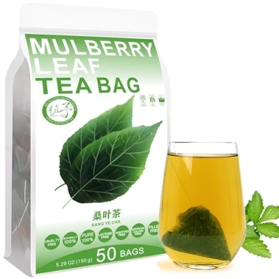 Image of Plant Gift Mulberry Leaf Tea 5.29oz (3g*50bags) Folium Mori, Chinese Pure Nature, Health Care Mixed Tea, Combination of Floral 150g 桑叶茶