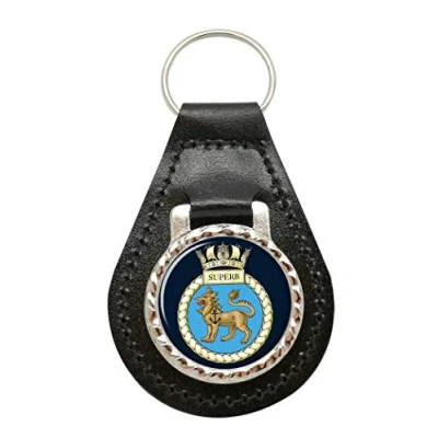 Image of HMS Superb, Royal Navy Leather Key Fob