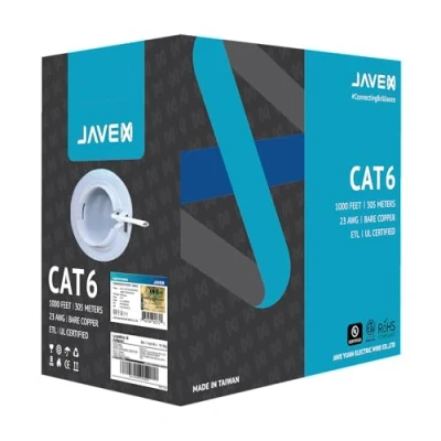 Image of JAVEX 23AWG CAT6 UL in Wall Rated [1000 Feet/305M] Bare Copper 600MHz, ETL Listed, TAA Compliant, UTP Ethernet Bulk Cable, White
