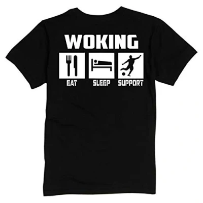 Image of Woking Eat Sleep Support Premium Mens Tee Shirt X Large Black