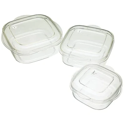 Image of KitchenCraft Microwave Cookware Set, 3 BPA Free Microwaveable Containers with Lids, Plastic