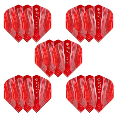 Image of Harrows Lumen No2 Dart Flights 5 x sets Darts (15 Total) I 100 Micron Premium Extra Strong Made in UK Professional Accessories Red
