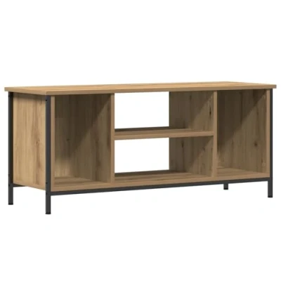 Image of vidaXL TV Stand Oak Artisanal Bonded Wood, Metal 102 x 35 45 cm