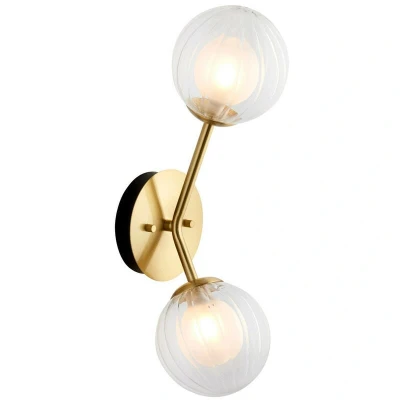 Image of Rome Metal Wall Lamp, Satin Brass Plate, Glass