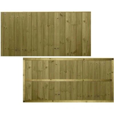 Image of Premier Garden Supplies ULTIMATE Tongue &amp; Groove Fence Panel Width: 6ft (183cm) x Height: 3ft (90cm) Vertical Smooth Planed T&amp;G Fully Framed Strong Boundary Fencing Panels with Capping