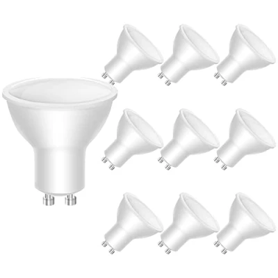 Image of LEDYA Gu10 LED Bulbs, 6000K Cool White Light 40w Halogen Spotlight Bulb Equivalent, 5W 400lm Energy Saving Daylight Bulb, 120 Beam Angle, Non Dimmable(10 Pack)