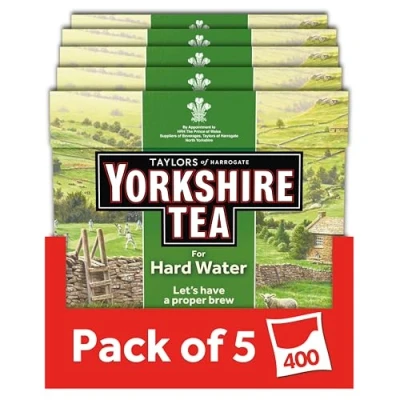 Image of Yorkshire Tea Hard Water 80 Bags (Pack of 5, Total 400 Bags)