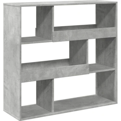 Image of vidaXL Bookcase Bookshelf Storage Cabinet Shelf Concrete Grey Engineered Wood Magazine Rack 100x33x94.5cm