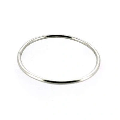Image of ROBERTS 1mm Sterling Silver Skinny Round band Stacking Ring Polished Finish UK Size (I)