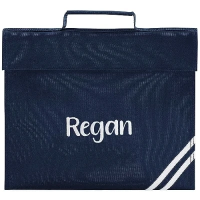 Image of TeddyT&#039;s Personalised School Embroidered Name Book Bag Folder (Navy Blue)