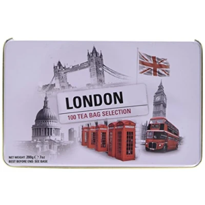 Image of New English Teas London Selection Tin (Pack of 1, Total 100 Teabags)