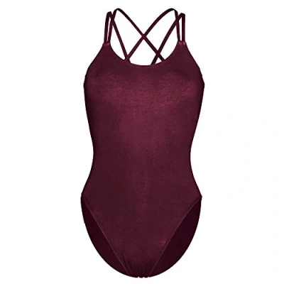 Image of Capezio Camisole Leotard With Double Back Strap, Stylish Dance or Gymnastic Leotard, Scoop Neckline Women Can Wear For Ballet, Jazz &amp; Other Styles Burgundy, M (Medium)