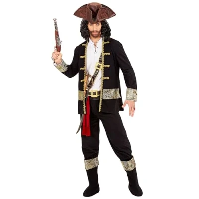 Image of Pirate Captain Black Unisex Costume Film Fancy Dress (L)
