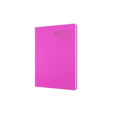 Image of Collins &#039;Essentials&#039; 12 Month Mid/Academic Year Planner, July 2025 2026 Day to Page Appointments Diary, A5 Hard Cover, Pink